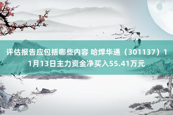 评估报告应包括哪些内容 哈焊华通（301137）11月13日主力资金净买入55.41万元