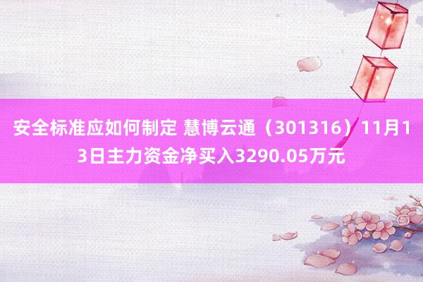 安全标准应如何制定 慧博云通（301316）11月13日主力资金净买入3290.05万元