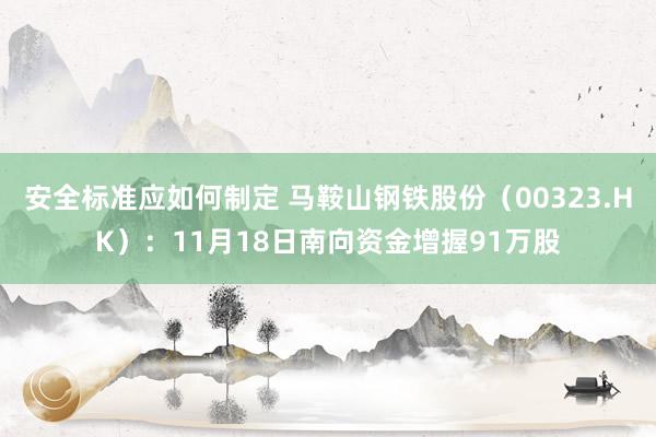 安全标准应如何制定 马鞍山钢铁股份（00323.HK）：11月18日南向资金增握91万股