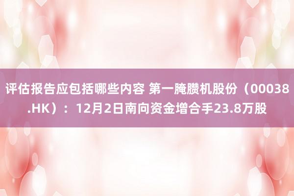 评估报告应包括哪些内容 第一腌臜机股份（00038.HK）：12月2日南向资金增合手23.8万股