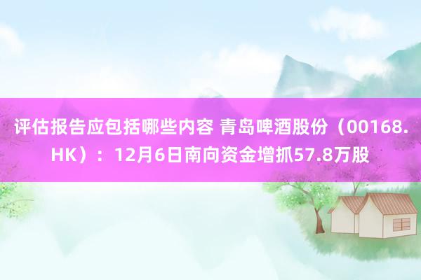 评估报告应包括哪些内容 青岛啤酒股份（00168.HK）：12月6日南向资金增抓57.8万股