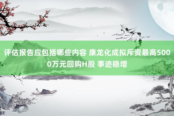 评估报告应包括哪些内容 康龙化成拟斥资最高5000万元回购H股 事迹稳增