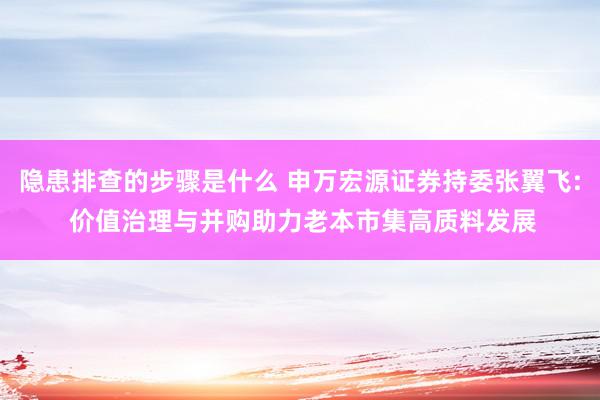 隐患排查的步骤是什么 申万宏源证券持委张翼飞: 价值治理与并购助力老本市集高质料发展