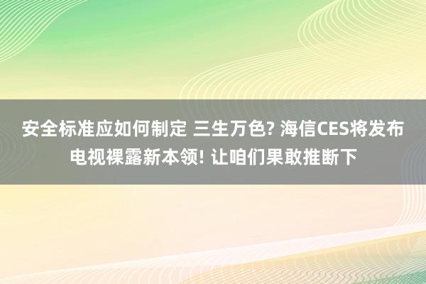 安全标准应如何制定 三生万色? 海信CES将发布电视裸露新本领! 让咱们果敢推断下