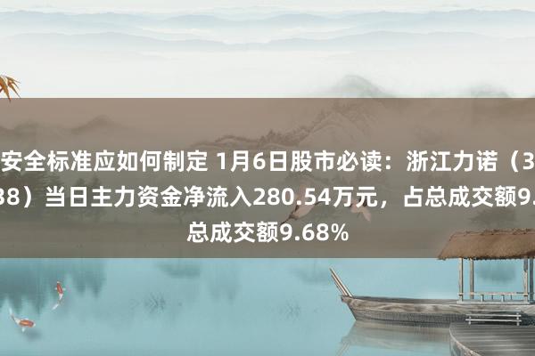 安全标准应如何制定 1月6日股市必读：浙江力诺（300838）当日主力资金净流入280.54万元，占总成交额9.68%