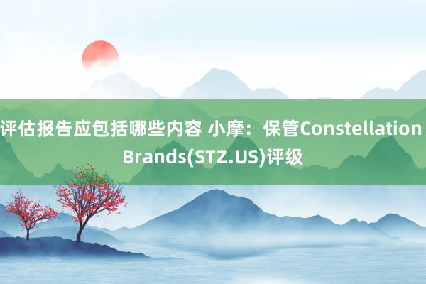 评估报告应包括哪些内容 小摩：保管Constellation Brands(STZ.US)评级