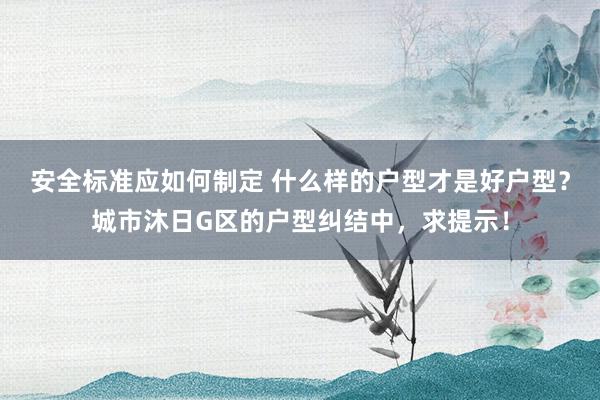 安全标准应如何制定 什么样的户型才是好户型？城市沐日G区的户型纠结中，求提示！