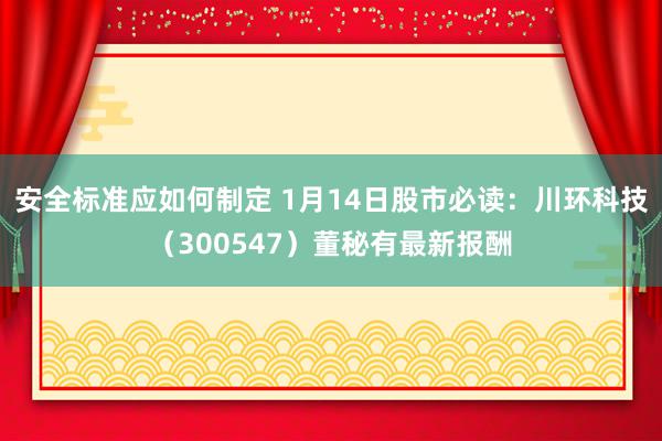 安全标准应如何制定 1月14日股市必读：川环科技（300547）董秘有最新报酬