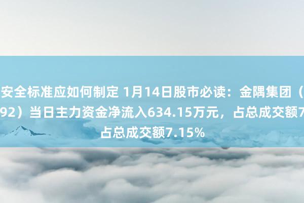 安全标准应如何制定 1月14日股市必读：金隅集团（601992）当日主力资金净流入634.15万元，占总成交额7.15%