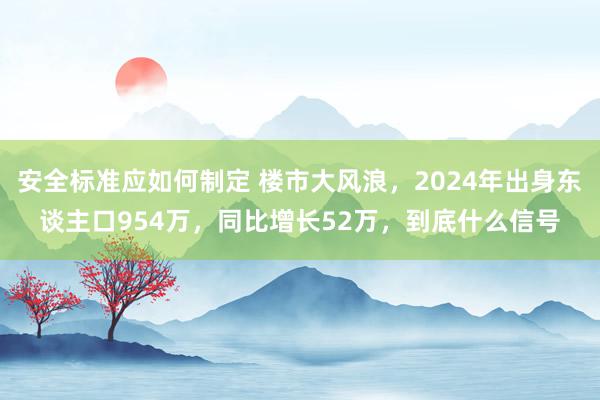 安全标准应如何制定 楼市大风浪，2024年出身东谈主口954万，同比增长52万，到底什么信号