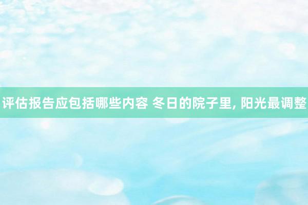 评估报告应包括哪些内容 冬日的院子里, 阳光最调整