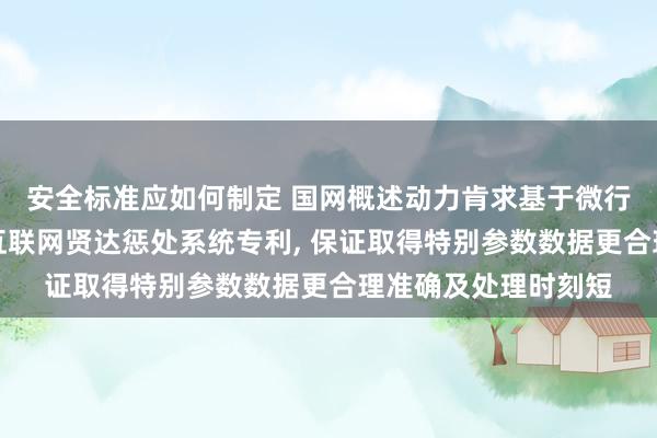 安全标准应如何制定 国网概述动力肯求基于微行状架构的动力业务互联网贤达惩处系统专利, 保证取得特别参数数据更合理准确及处理时刻短