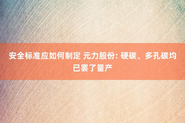 安全标准应如何制定 元力股份: 硬碳、多孔碳均已罢了量产