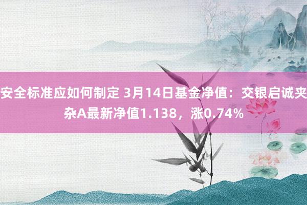 安全标准应如何制定 3月14日基金净值：交银启诚夹杂A最新净值1.138，涨0.74%