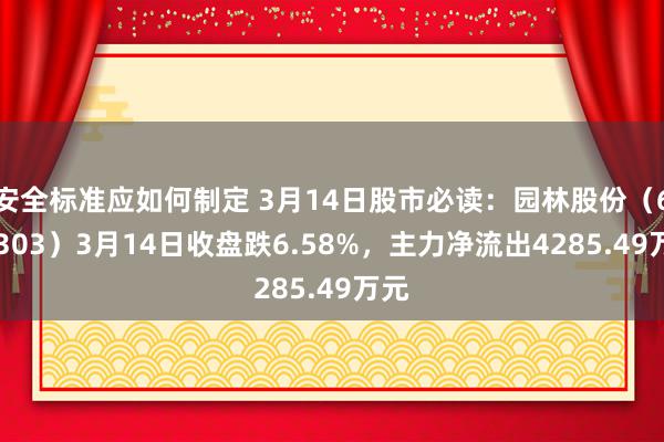 安全标准应如何制定 3月14日股市必读：园林股份（605303）3月14日收盘跌6.58%，主力净流出4285.49万元