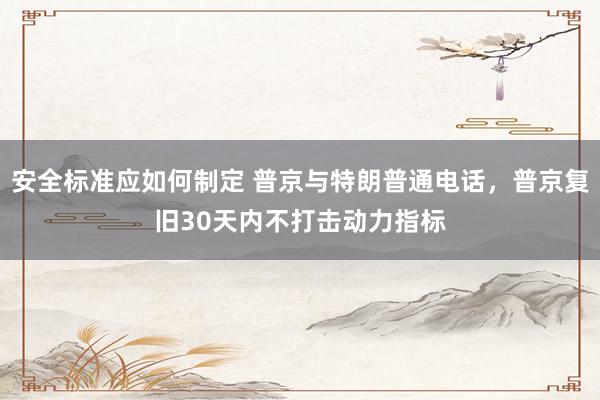 安全标准应如何制定 普京与特朗普通电话，普京复旧30天内不打击动力指标